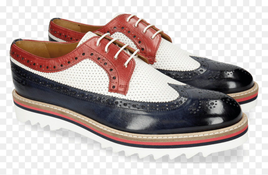 Derby Shoes Trevor 10 Navy Venice Perfo White Red - Walking Shoe, HD Png Download - navy png