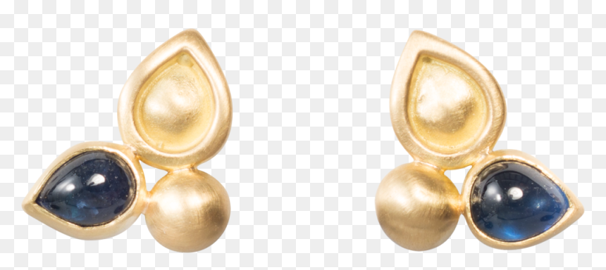 Sapphire Cabochon Lagrima Studs , Png Download - Earrings, Transparent Png - lagrima png