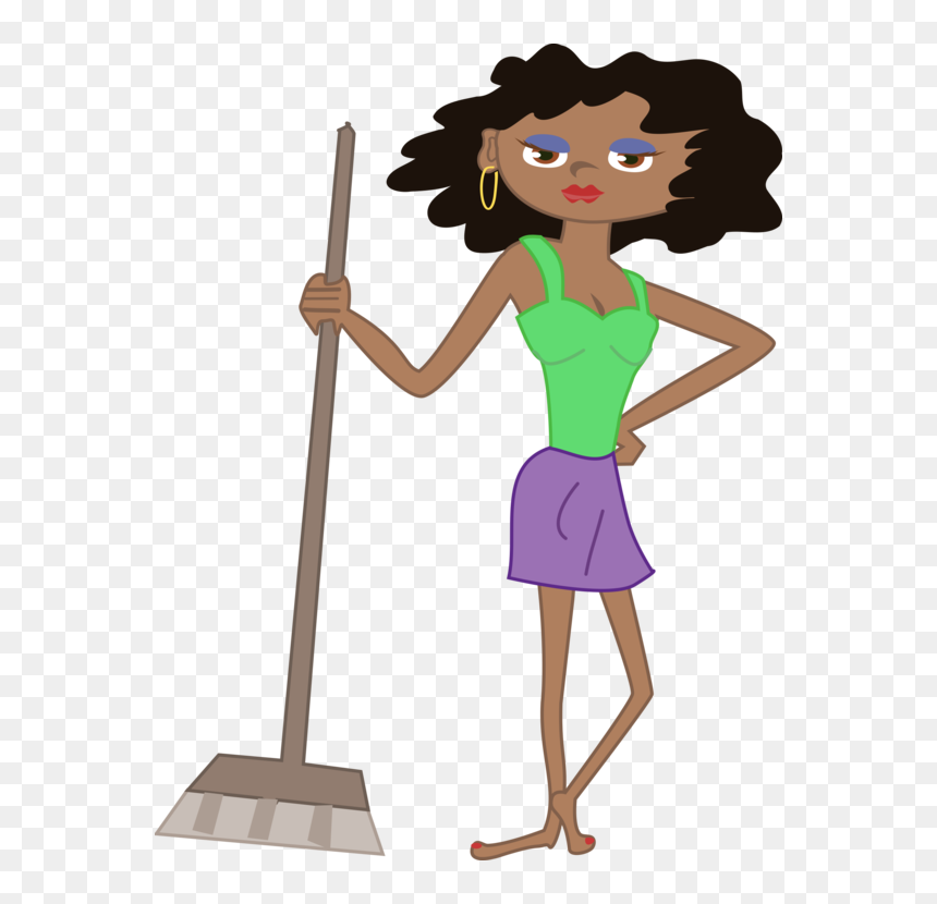 Standing,human Behavior,art - African Girl Sweeping Clipart, HD Png Download - maid png