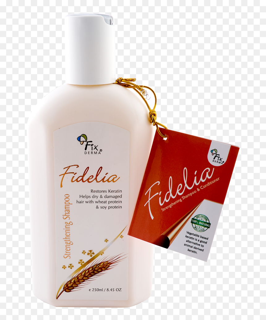 Fixderma Fidelia Strengthening Shampoo Bottle 250ml, HD Png Download - shampoo png