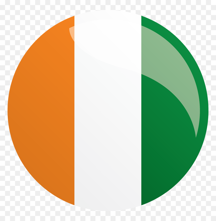 Ivory Coast Flag Png Transparent Images - Cote D Ivoire Flag Round, Png Download - 64x64 png