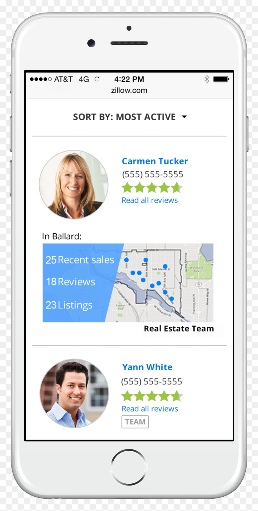 Screen2 Iphone6 Silver Portrait Update - Iphone, HD Png Download - zillow png