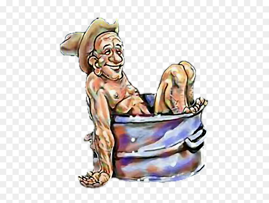 Hillbilly Redneck Bathtub Bathing Inbred Man Boy - Hillbilly Bubble Bath Clipart, HD Png Download - hillbilly png