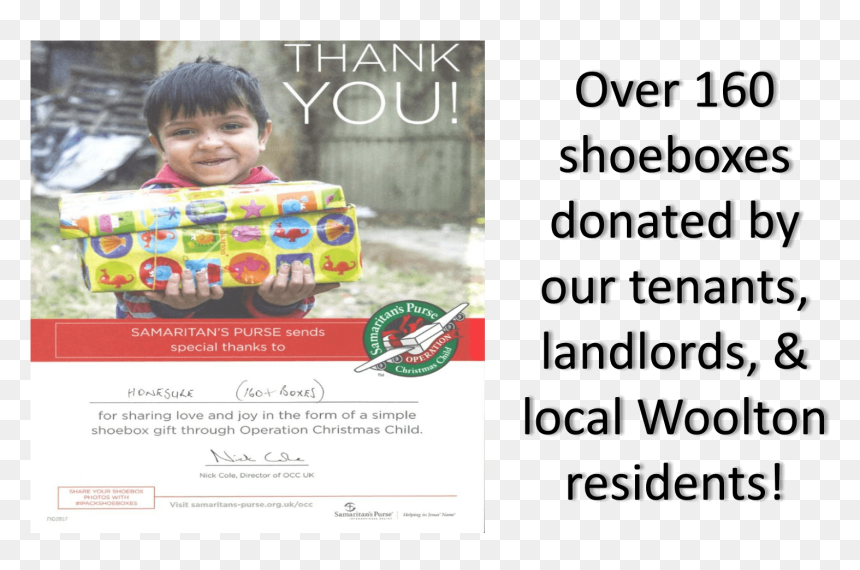 Thank You For Your Support For Operation Christmas, HD Png Download - operation christmas child png