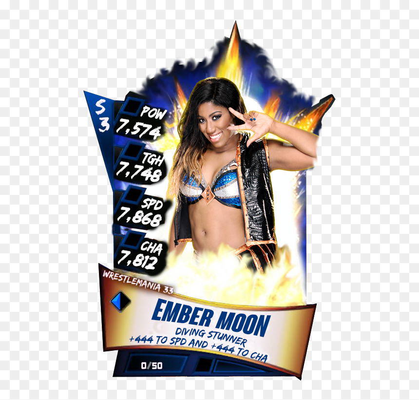 Didn"t Forgot The Womens Section Ember Moon Also Gets - Wwe Supercard Template Png, Transparent Png - ember moon png