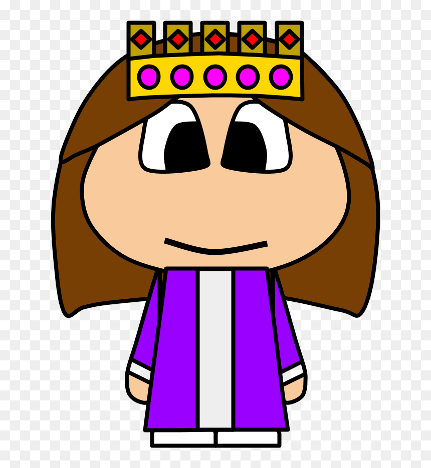 Queen, Crown, Big Eyes, Cartoon Person - Cartoon Person With A Crown, HD Png Download - queens crown png
