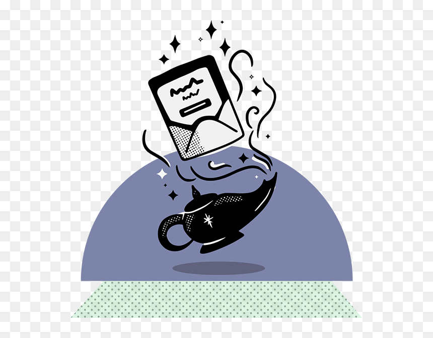 An Email Coming Out Of A Magic Genie Lamp , Png Download, Transparent Png - genie png