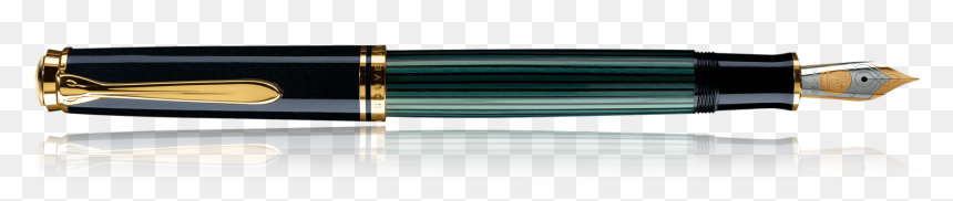 Pelikan Souverän Black/green Fountain Pen - Fountain Pen, HD Png Download - gold trim png