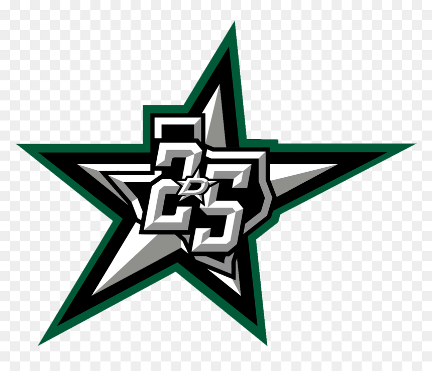 Stars Logo With D Replaced With 25th Aniversary Logo - Dallas Stars, HD Png Download - dallas stars logo png