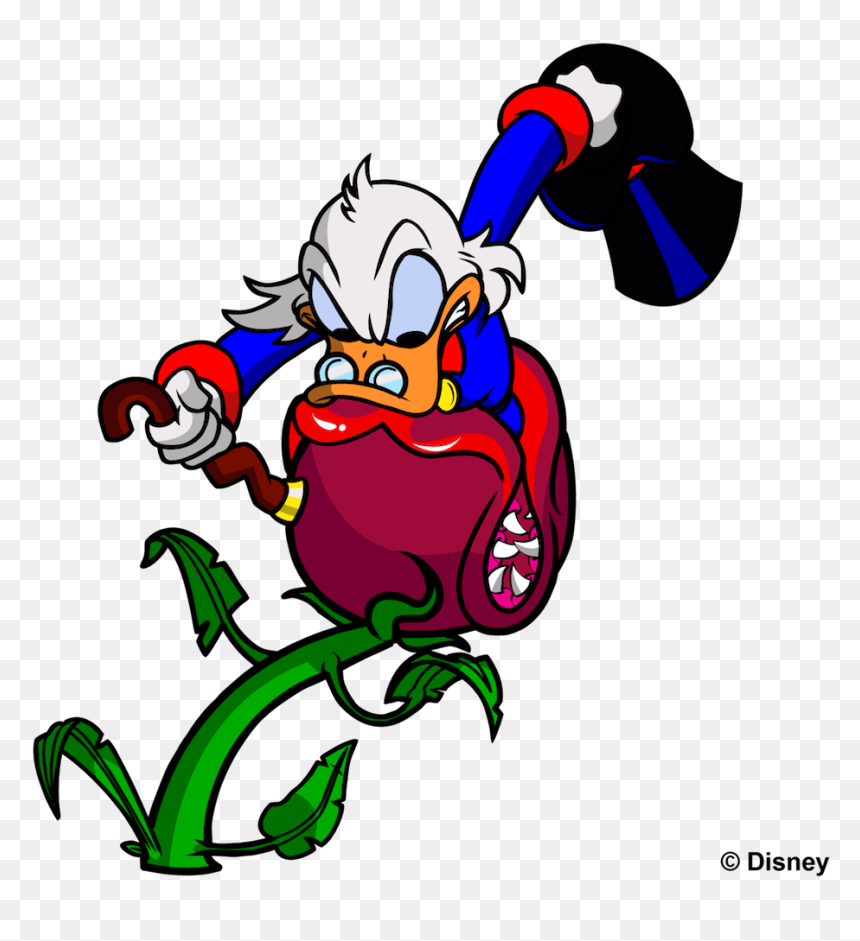 Scrooge Mcduck With Duck-eating Plant - Ducktales Remastered Png, Transparent Png - scrooge mcduck png