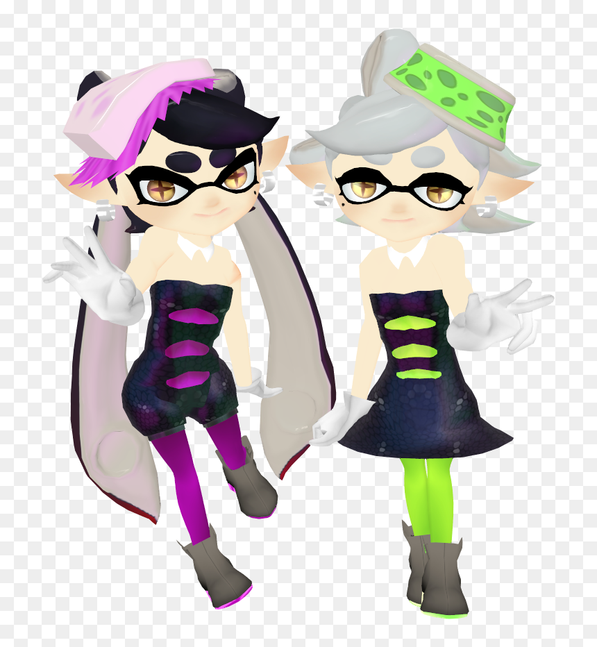 Squid Sisters
アオリ & ホタル © しばいぬ♀ 
download (pass - Squid Sisters Model Mmd, HD Png Download - splatoon squid png