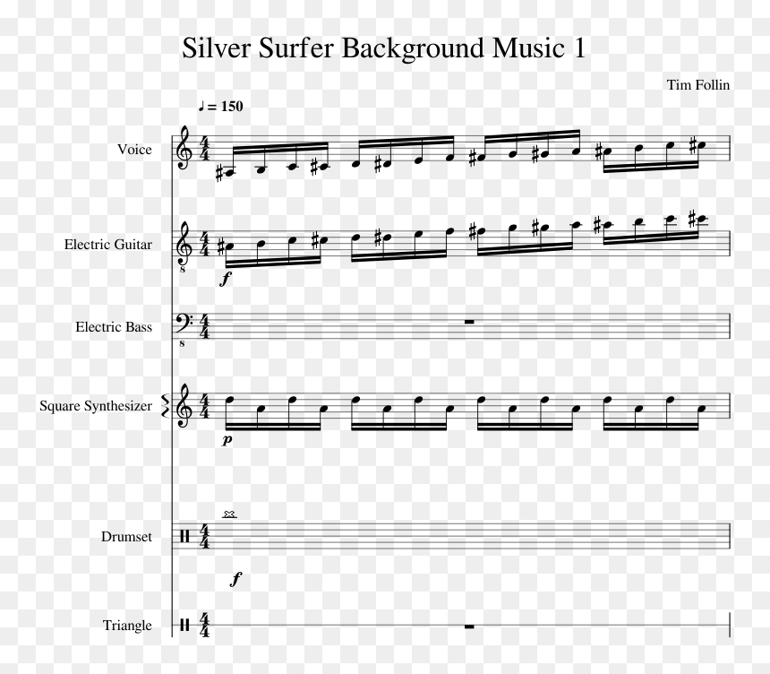 Silver Surfer Background Music 1 Sheet Music Composed - Sheet Music, HD Png Download - silver surfer png