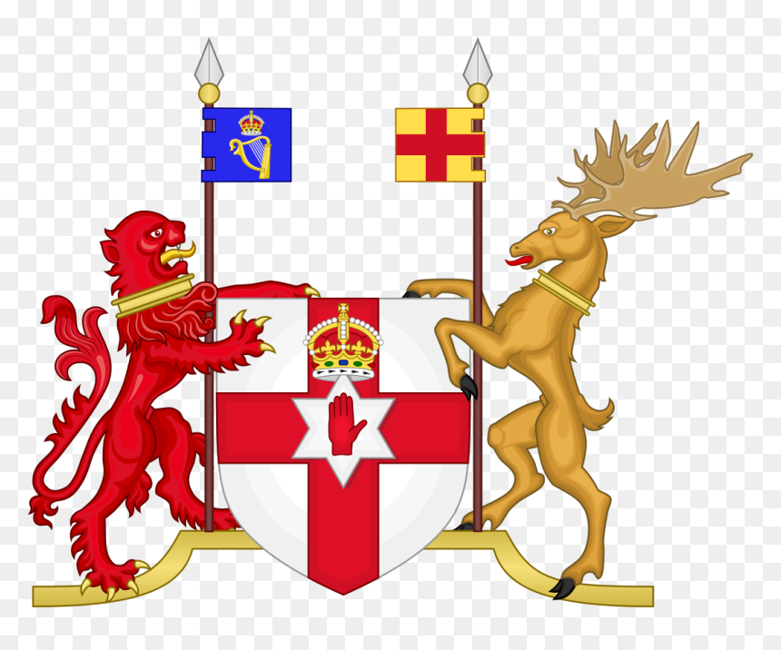 Northern Ireland Coat Of Arms, HD Png Download - irish flag png