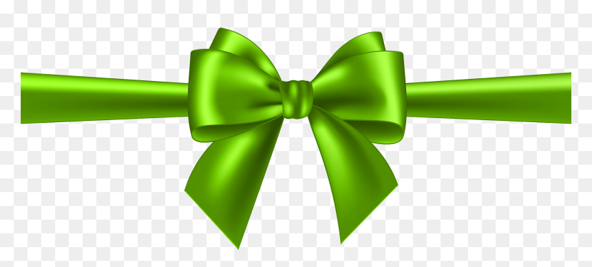 Green Bow Transparent Clip Art - Transparent Background Golden Ribbon, HD Png Download - green bow png