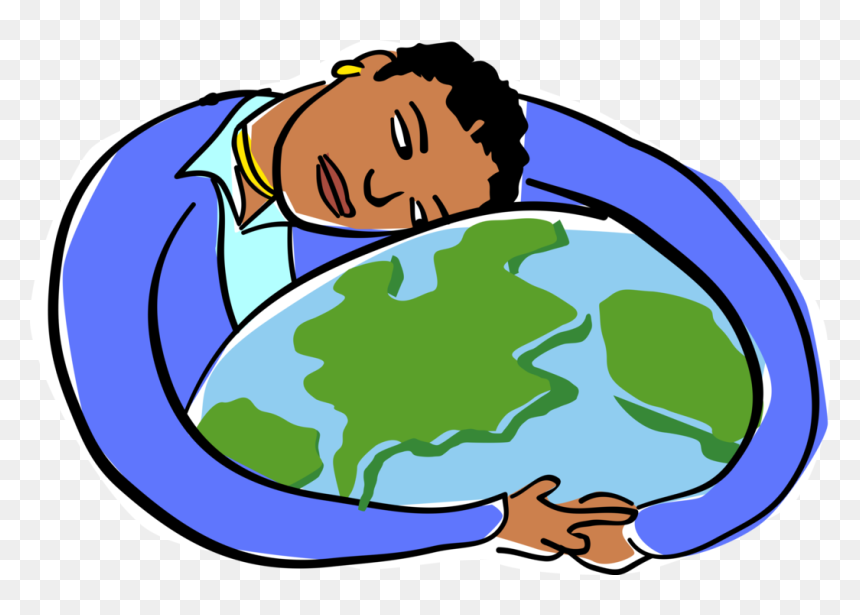 Vector Illustration Of Woman Embracing The Globe, HD Png Download - globe vector png