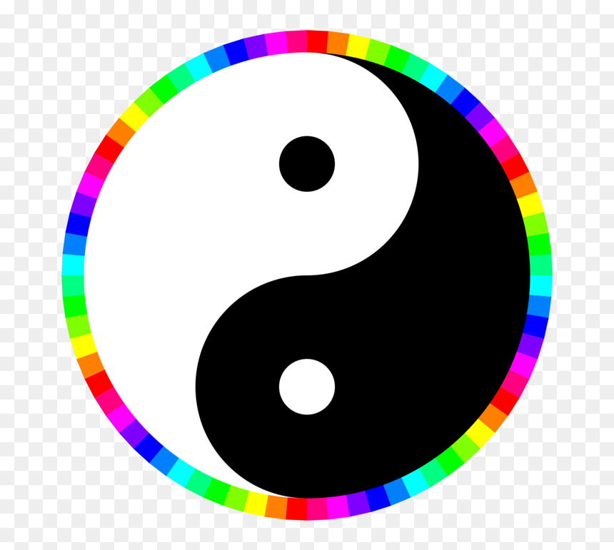 Area,symbol,line - Yin Yang Color Wheel, HD Png Download - yin yang symbol png