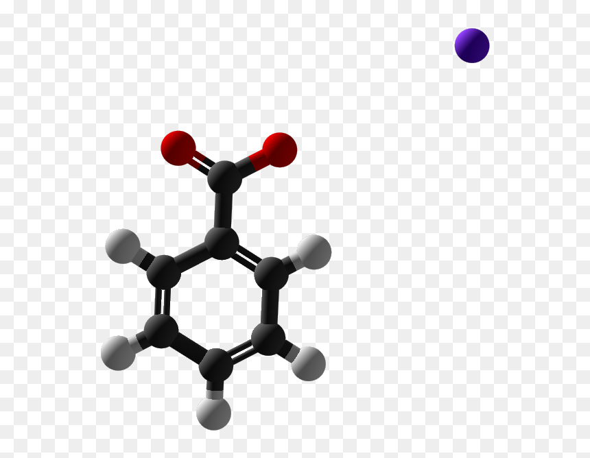 Sodium Benzoate 3d Balls - Structure And Iupac Name Of Salicylic Acid, HD Png Download - sports balls png