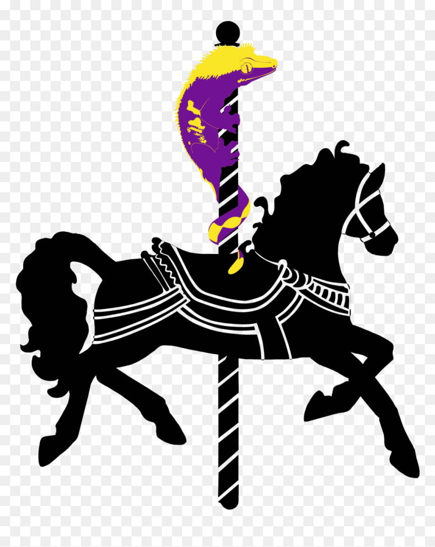 Horse Halter Silhouette Character Clip Art - Silhouette Carousel Png, Transparent Png - carousel png