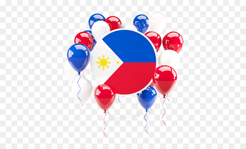 Round Flag With Balloons - Kuwait Flag Balloon Clipart, HD Png Download - philippine flag png