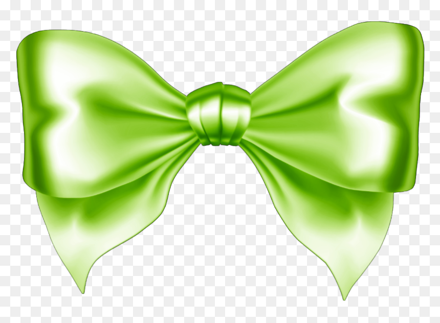 Mq Green Bow Decorate Decoration Colormix Fte - Silver Ribbon, HD Png Download - green bow png