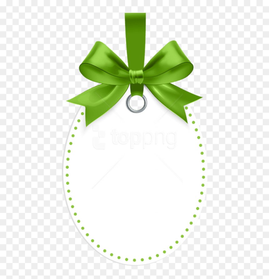 Free Png Label With Green Bow Template Png Png Images - Clip Art, Transparent Png - green bow png
