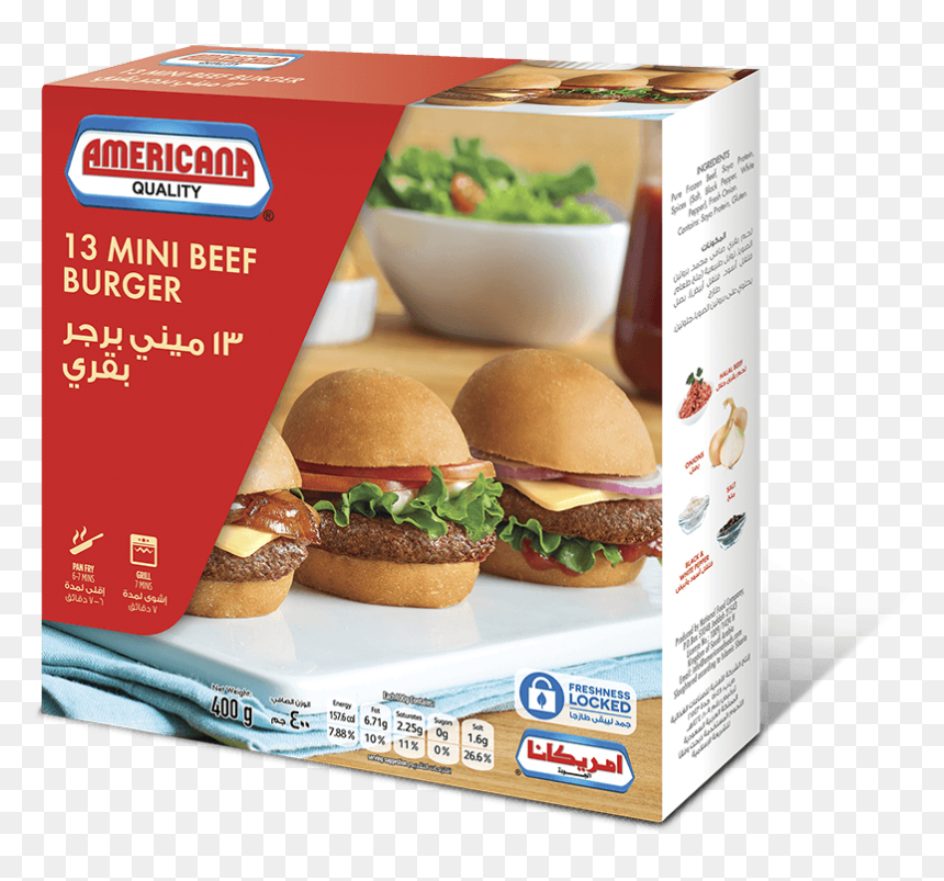 Americana Mini Beef Burger 400gm, HD Png Download - burgers png