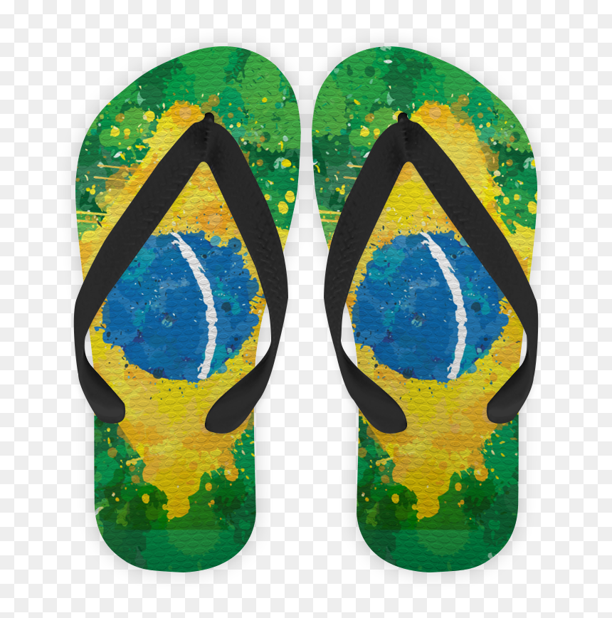 Chinelo Bandeira Do Brasil De Incantiana - Bandeira Do Brasil Chinelo, HD Png Download - bandeira do brasil png