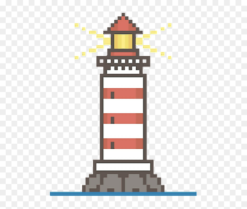 Pixelart Pixels Bit Light - Minecraft Lighthouse Pixel Art, HD Png Download - light house png