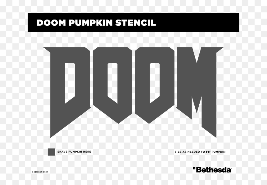 Doom Carving Stencil In-body - Graphic Design, HD Png Download - pumpkin outline png