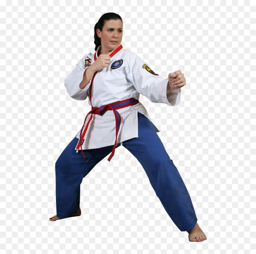 Woman In A Martial Arts Stance - Png Martial Arts Stance, Transparent Png - karate png