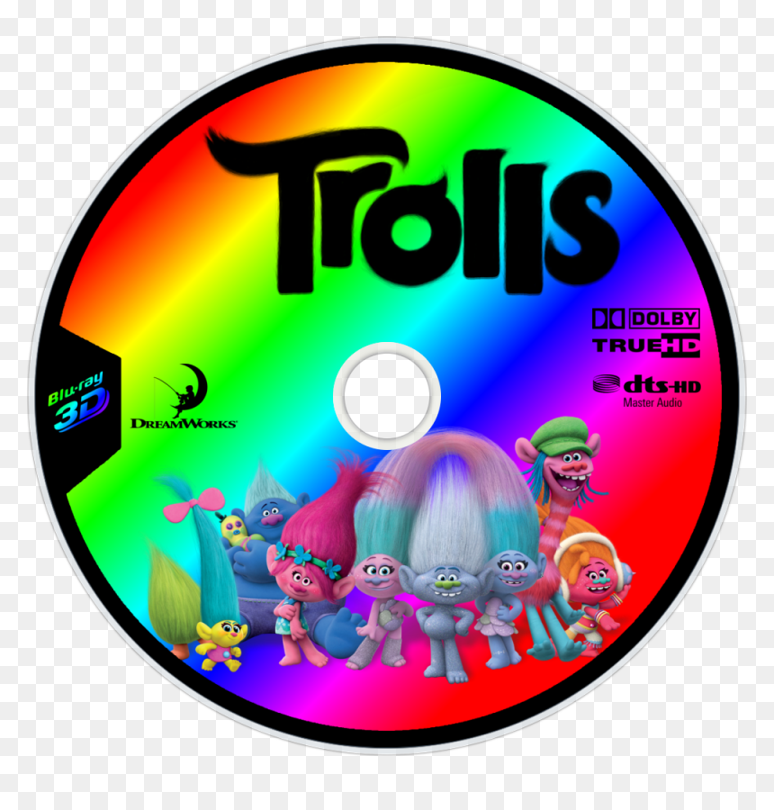 Trolls 3d Disc Image - Trolls Cupcake Toppers, HD Png Download - trolls movie png