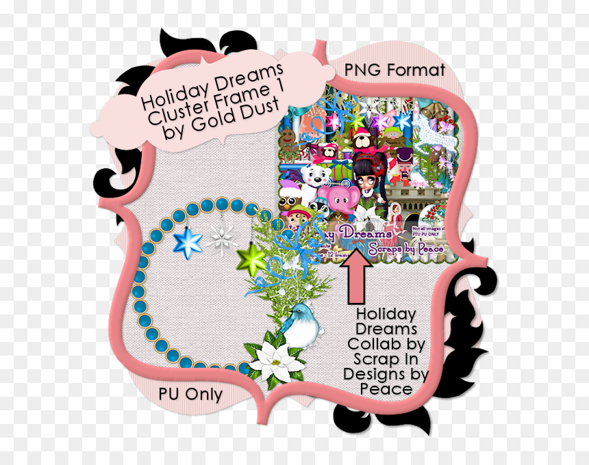 Holiday Dreams Ftu Cluster Frame Frenzy - Holiday Picture Frame Png Format, Transparent Png - holiday frame png