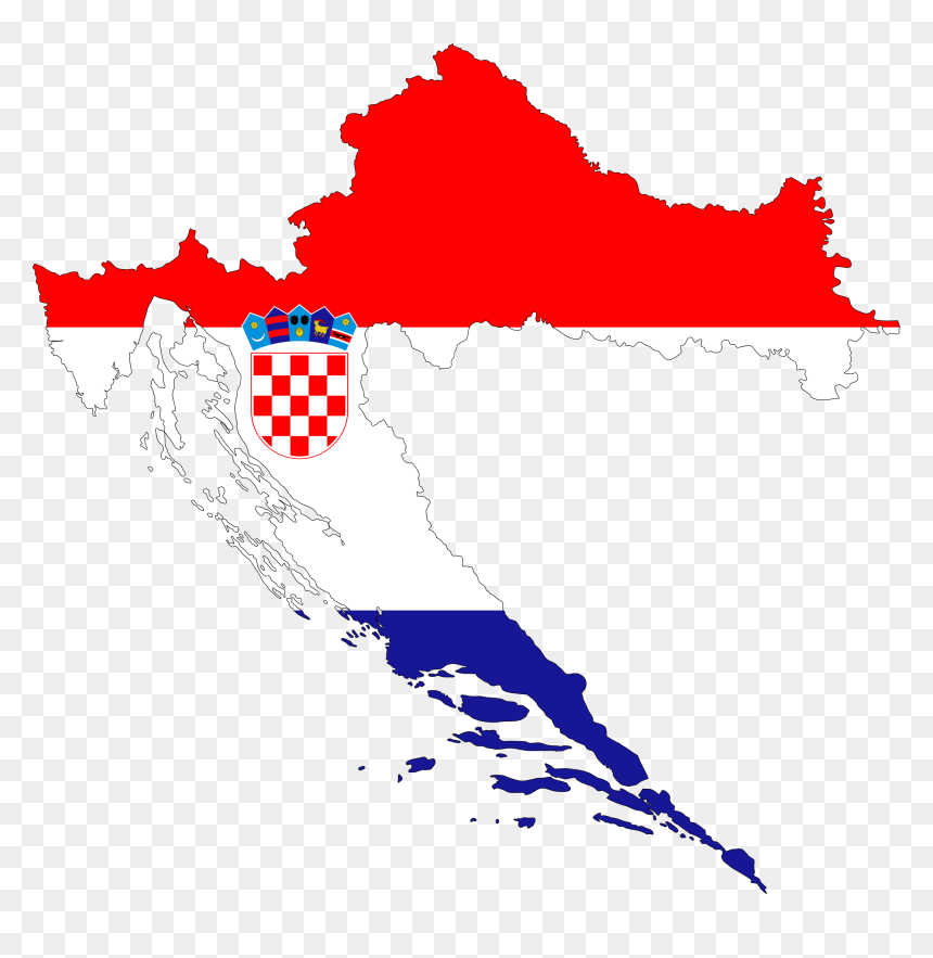 Croatia Map Flag With Stroke Clip Arts - Ethnic Map Of Croatia, HD Png Download - stroke png
