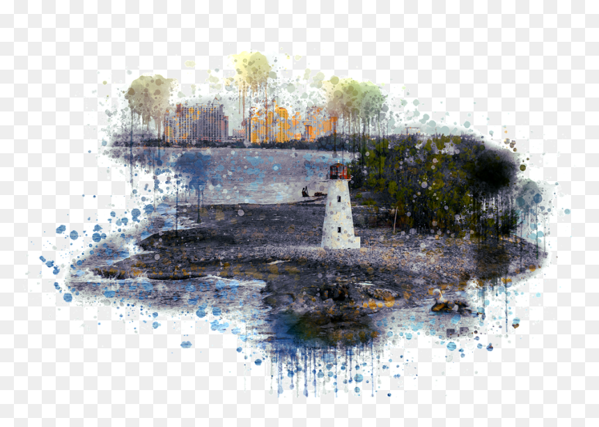 Ocean Png Vintage, Transparent Png - light house png