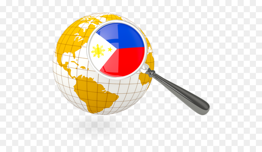 Magnified Flag With Globe - New Zealand Globe Png, Transparent Png - philippine flag png