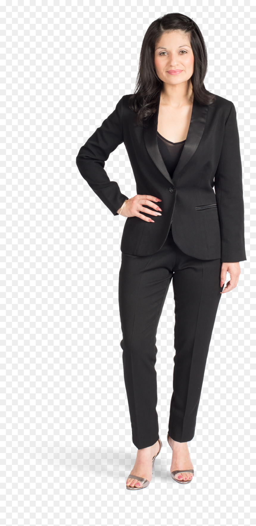 Women"s Shawl Lapel Black Tuxedo - Women Tuxedo Plus Size, HD Png Download - tux png