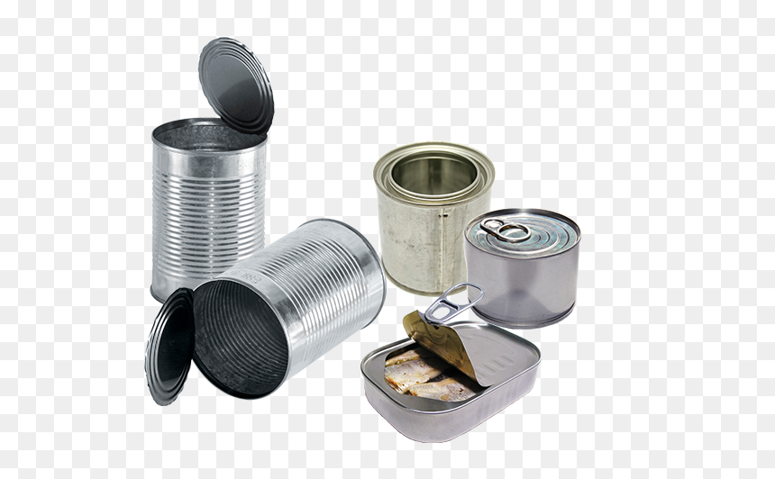 Metal Food Tins Like The Type Used For Canned Vegetables, - Recycled Food Tin Can, HD Png Download - tin can png