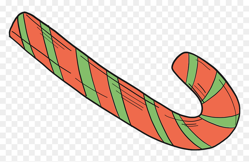 Candy Cane Clipart - Illustration, HD Png Download - candycane png