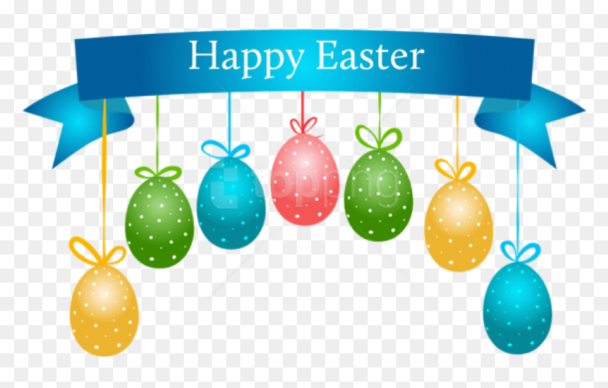 Free Png Download Happy Easter Banner With Hanging, Transparent Png - easter clipart png