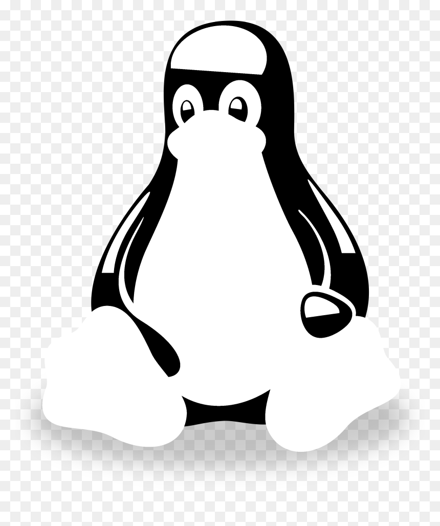 Tux Logo Black And White - Bioinformatics Linux, HD Png Download - tux png