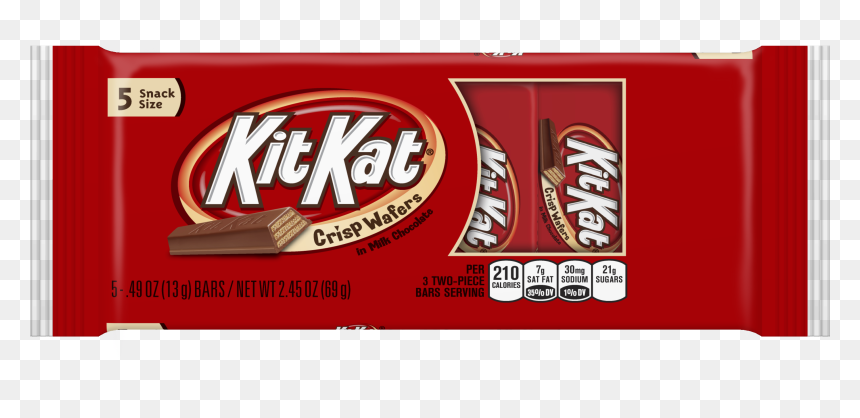 Kit Kat, Crisp Wafer Milk Chocolate Candy Bars Snack - Kit Kat 5 Pack, HD Png Download - candy bars png