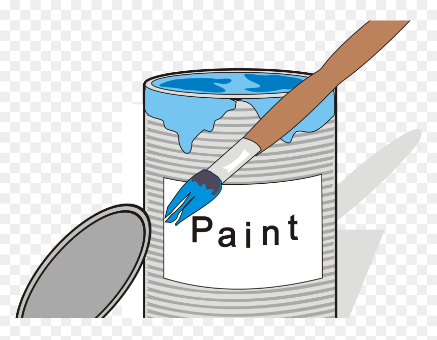 Paint Tin Can And Brush 1 Clip Arts - Blue Paint Tin Clipart, HD Png Download - tin can png