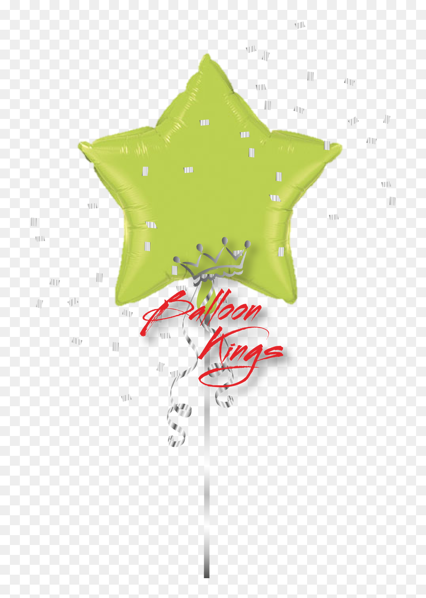 Lime Green Star - Birthday Balloons With Name, HD Png Download - green star png