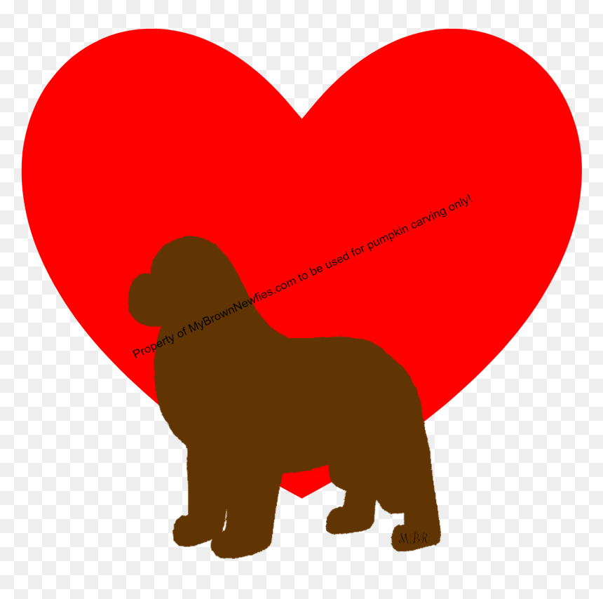 Brown Newfoundland Dog Heart Pattern - Heart, HD Png Download - pumpkin outline png