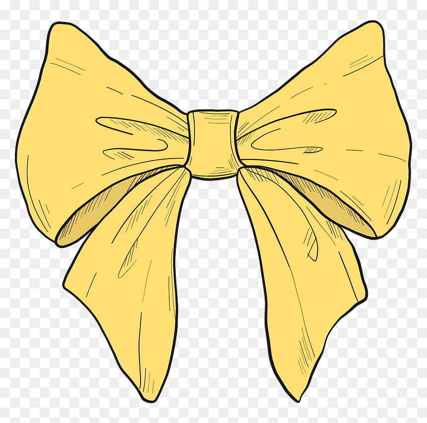 Yellow Bow Clipart, HD Png Download - bow clipart png