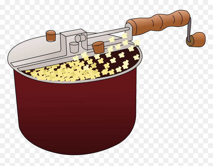 Popcorn Bowl Clipart - Popcorn In A Pot Clipart, HD Png Download - popcorn clipart png
