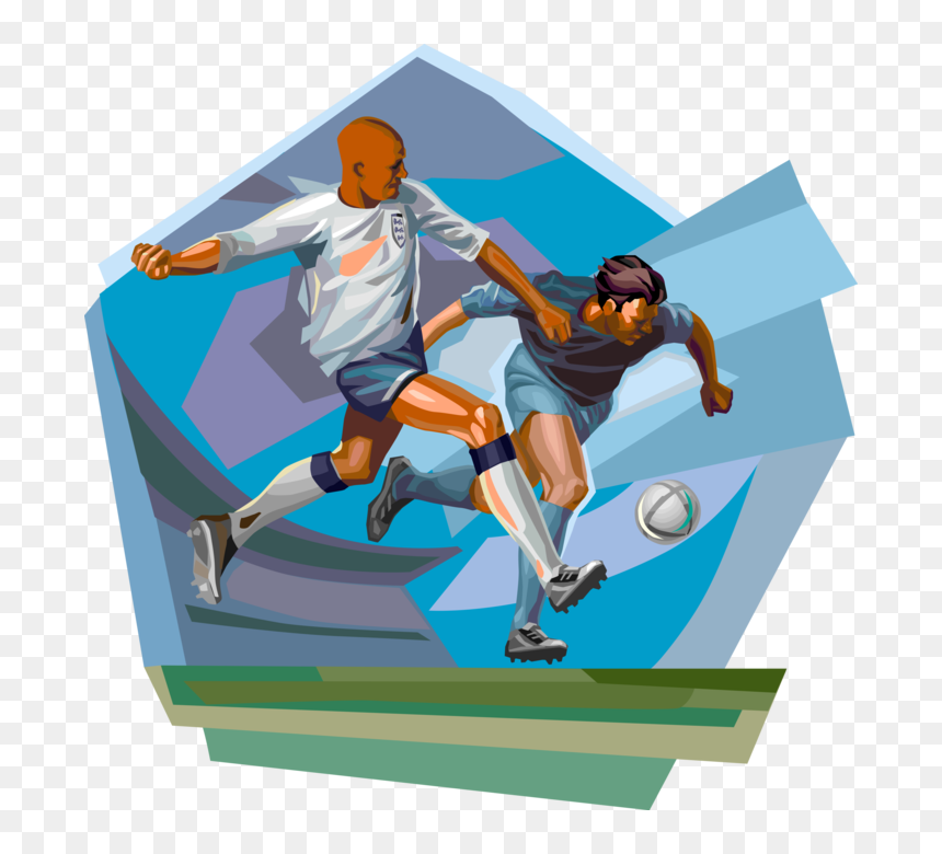 Vector Illustration Of Football Soccer Players Chase - Playing Soccer Clip Art, HD Png Download - football vector png