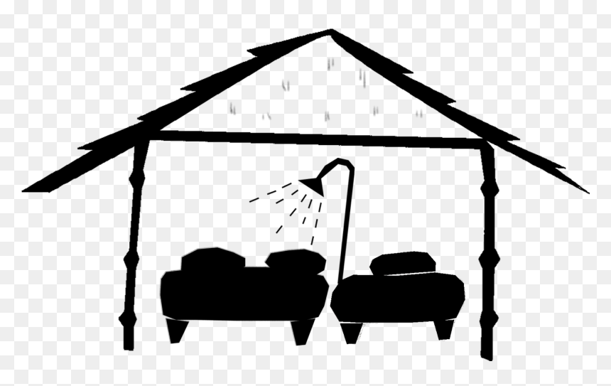 Clip Art Hammock Room Bed Black & White - Illustration, HD Png Download - hammock png