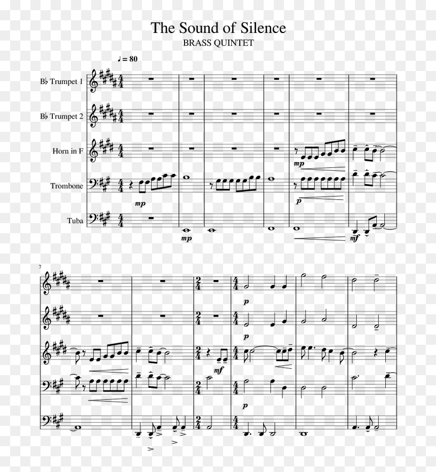 The Sound Of Silence - Gaelic Blessing Sheet Music, HD Png Download - silence png