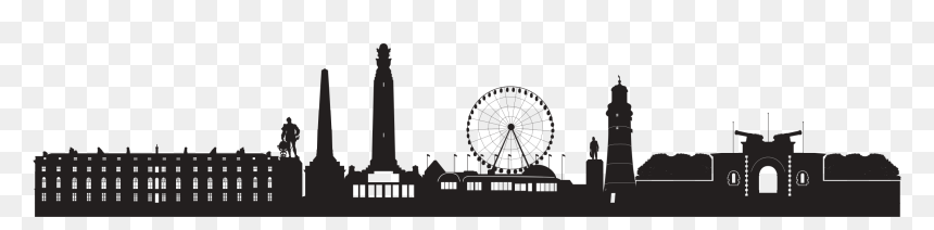 City Skyline - Ferris Wheel, HD Png Download - los angeles skyline silhouette png